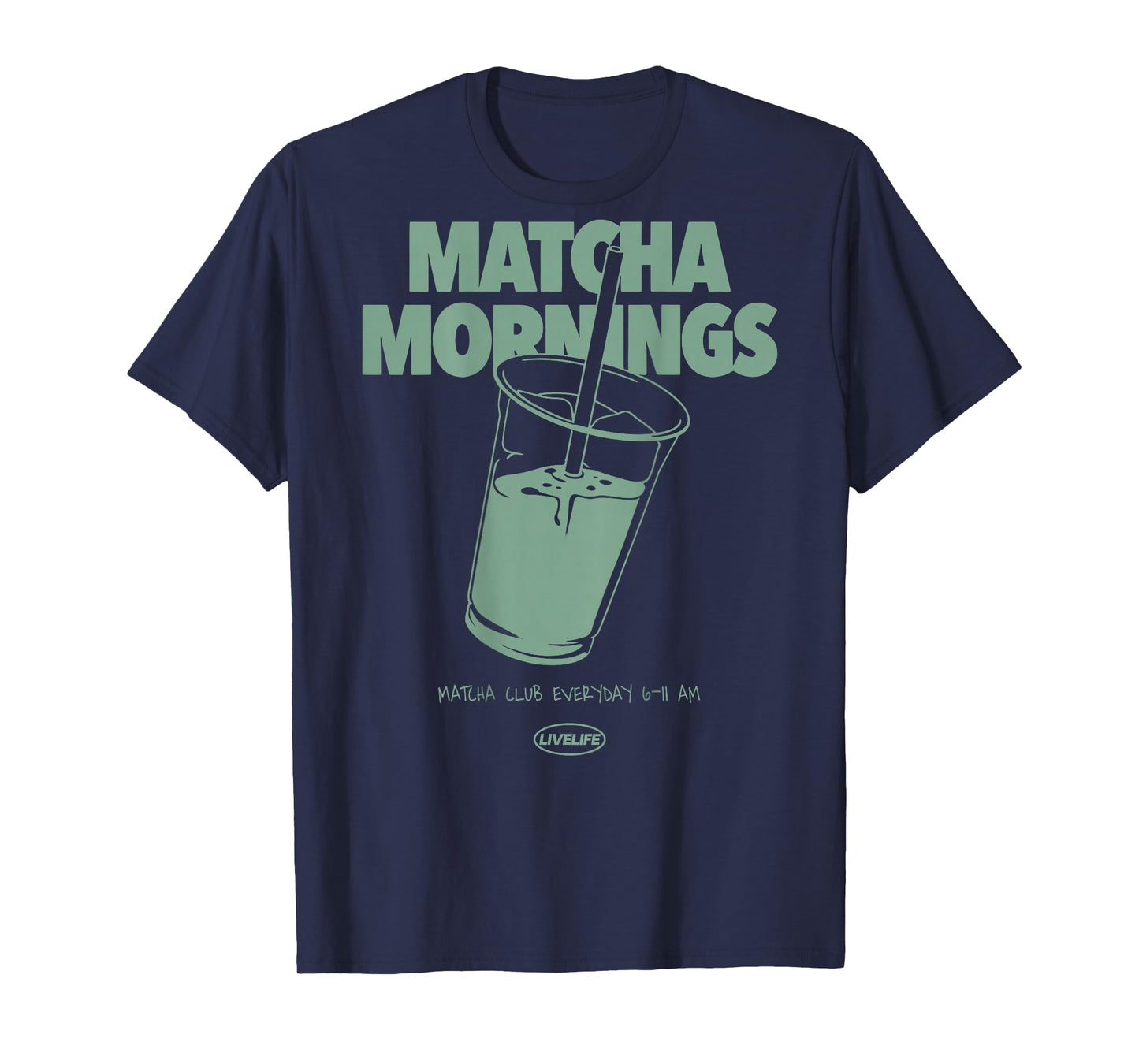 MATCHA MORNINGS X LIVELIFE Green Tea Matcha Latte Back T-Shirt