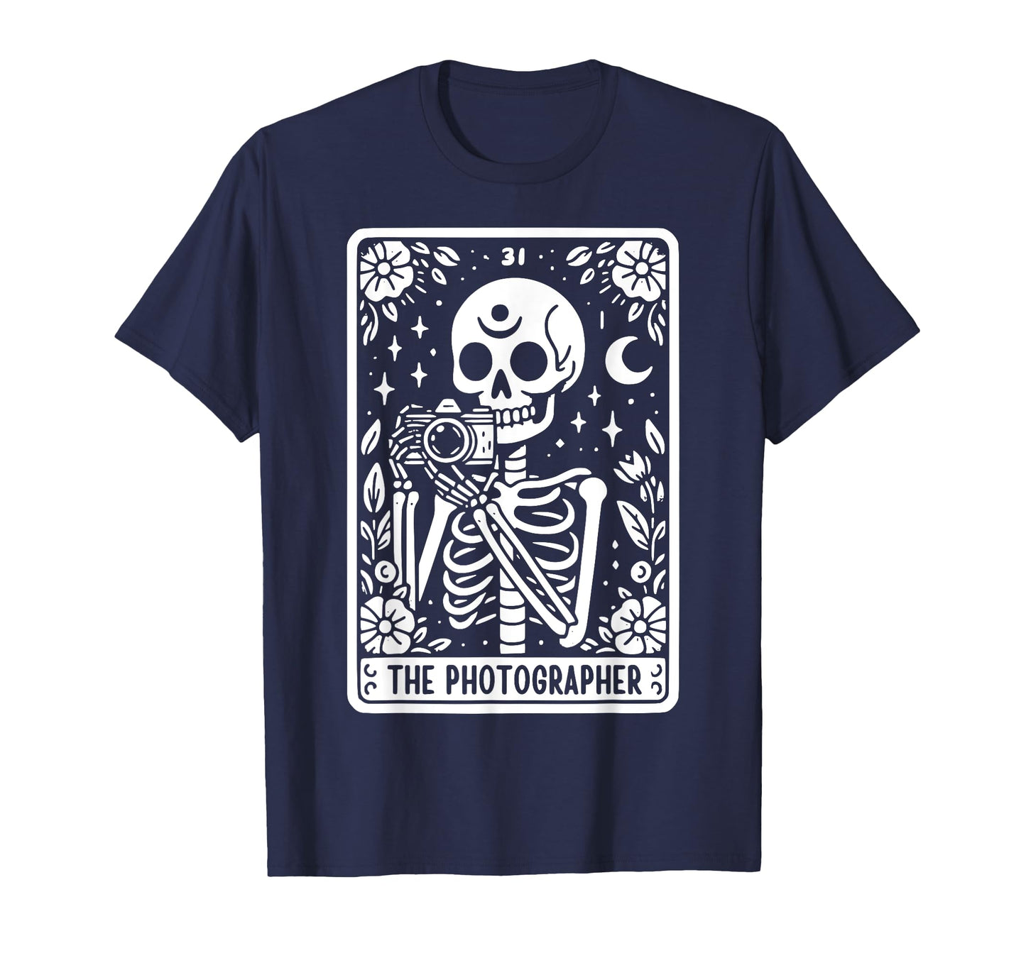 The Photographer Skeleton Tarot Card Photographer Cameraman T-Shirt