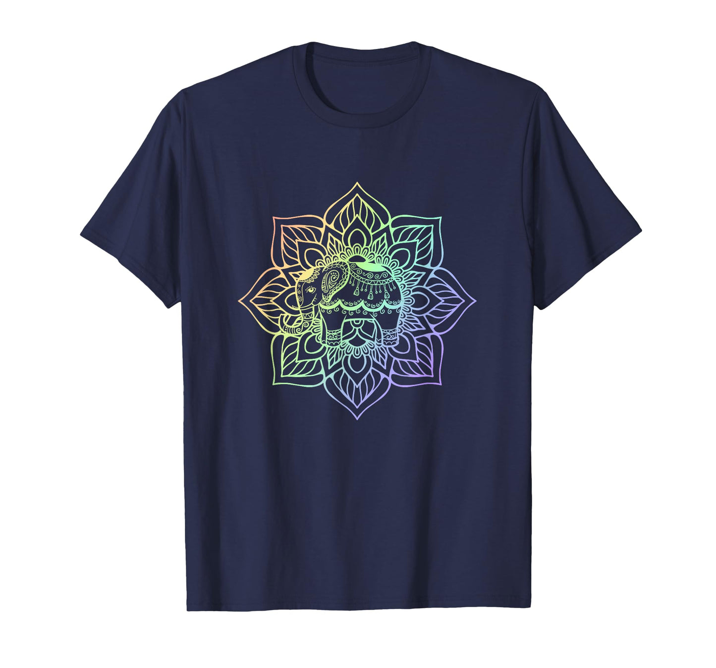 Rainbow Elephant Mandala | Spiritual New Age Buddhist Yoga T-Shirt