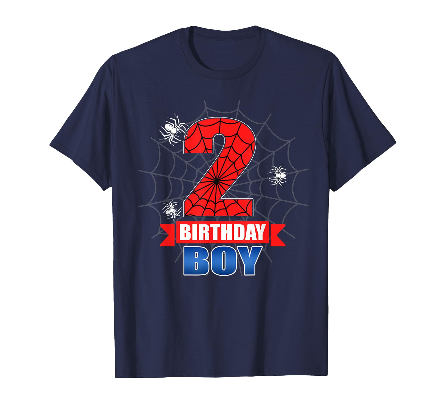 Spider Web 2 Years Old It's My 2nd Birthday Boy Party T-Shirt