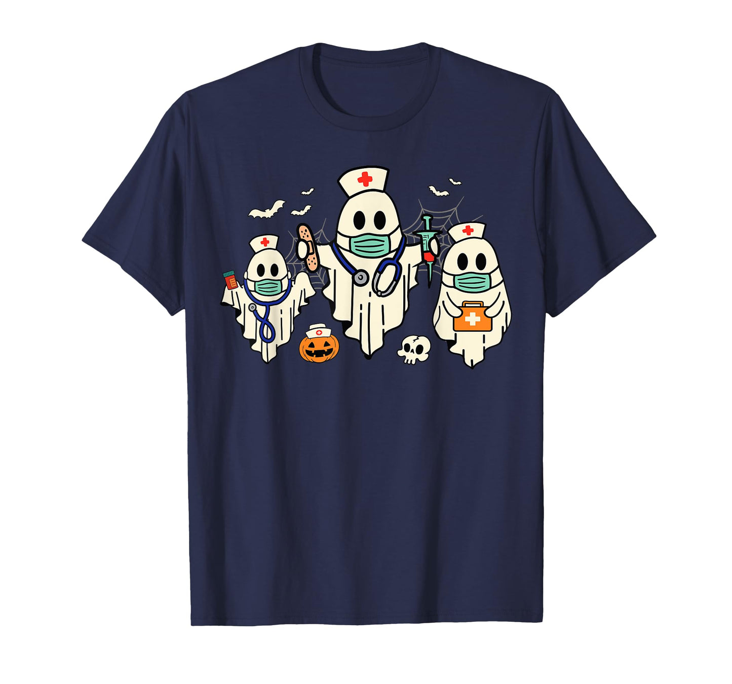 Halloween Nurse Nursing Funny Health Worker RN Ghost Nurse T-Shirt
