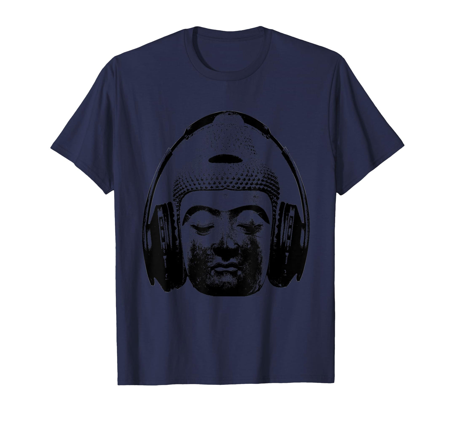 Chilling Buddha with Headphones Music DJ T-Shirt