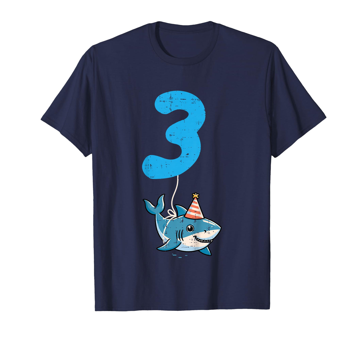3rd Birthday Shark 3 Hat Three Year Old Bday Boys Girls Kids T-Shirt