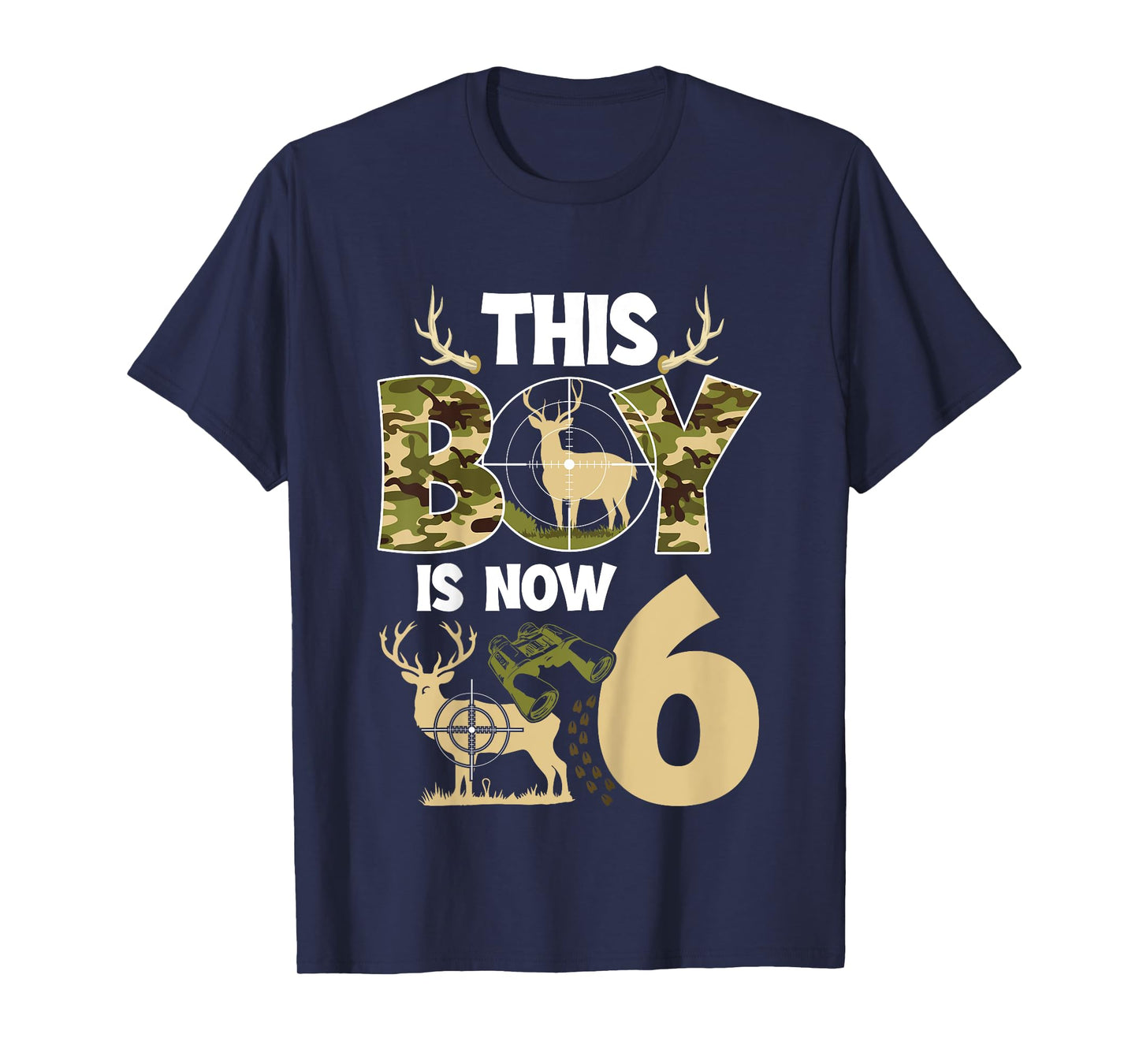 6th Hunting Birthday Party 6 Year Old Hunter Birthday T-Shirt