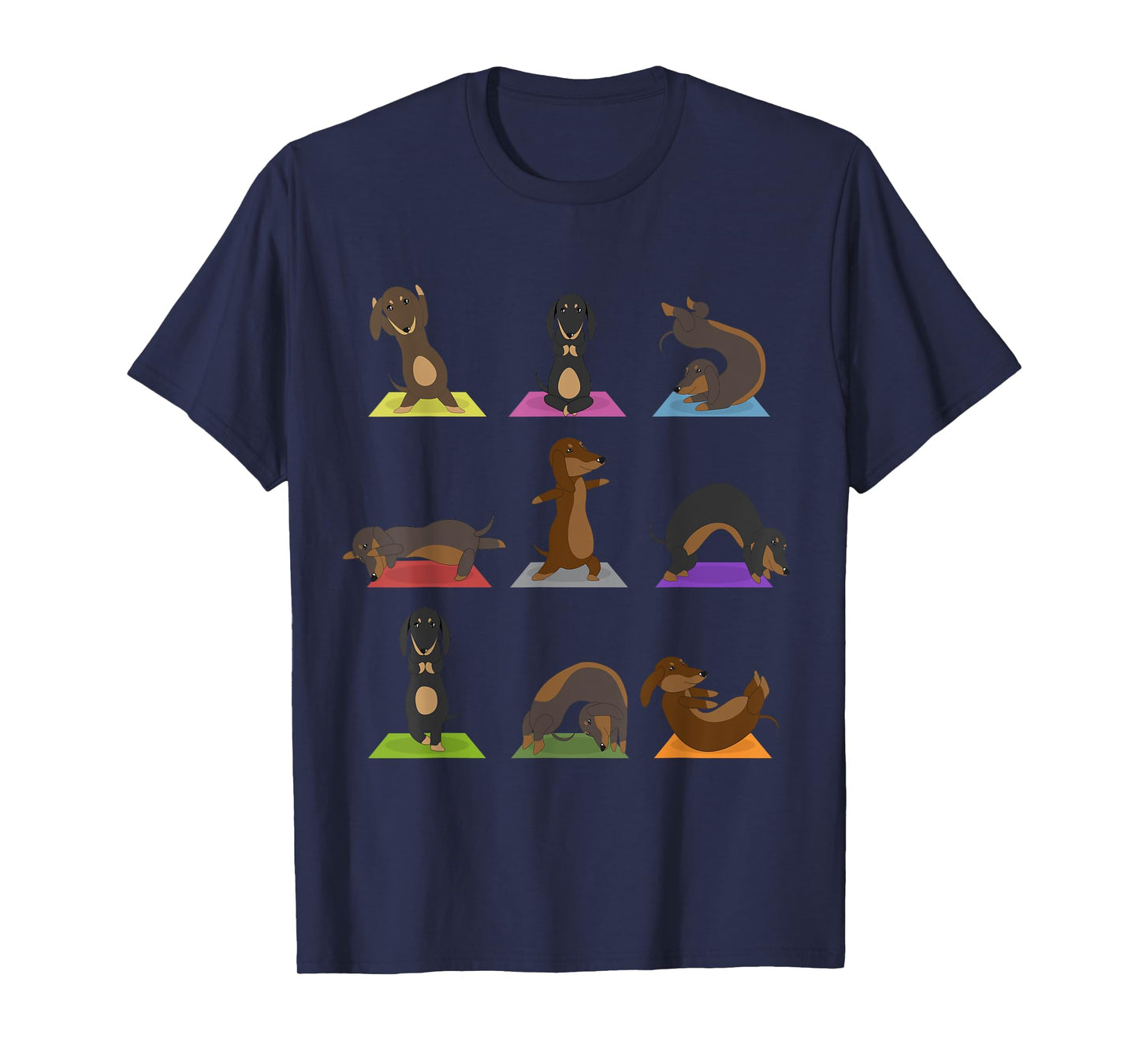 Yoga Dachshund Funny Meditation Dog Lover Zen Men Women T-Shirt
