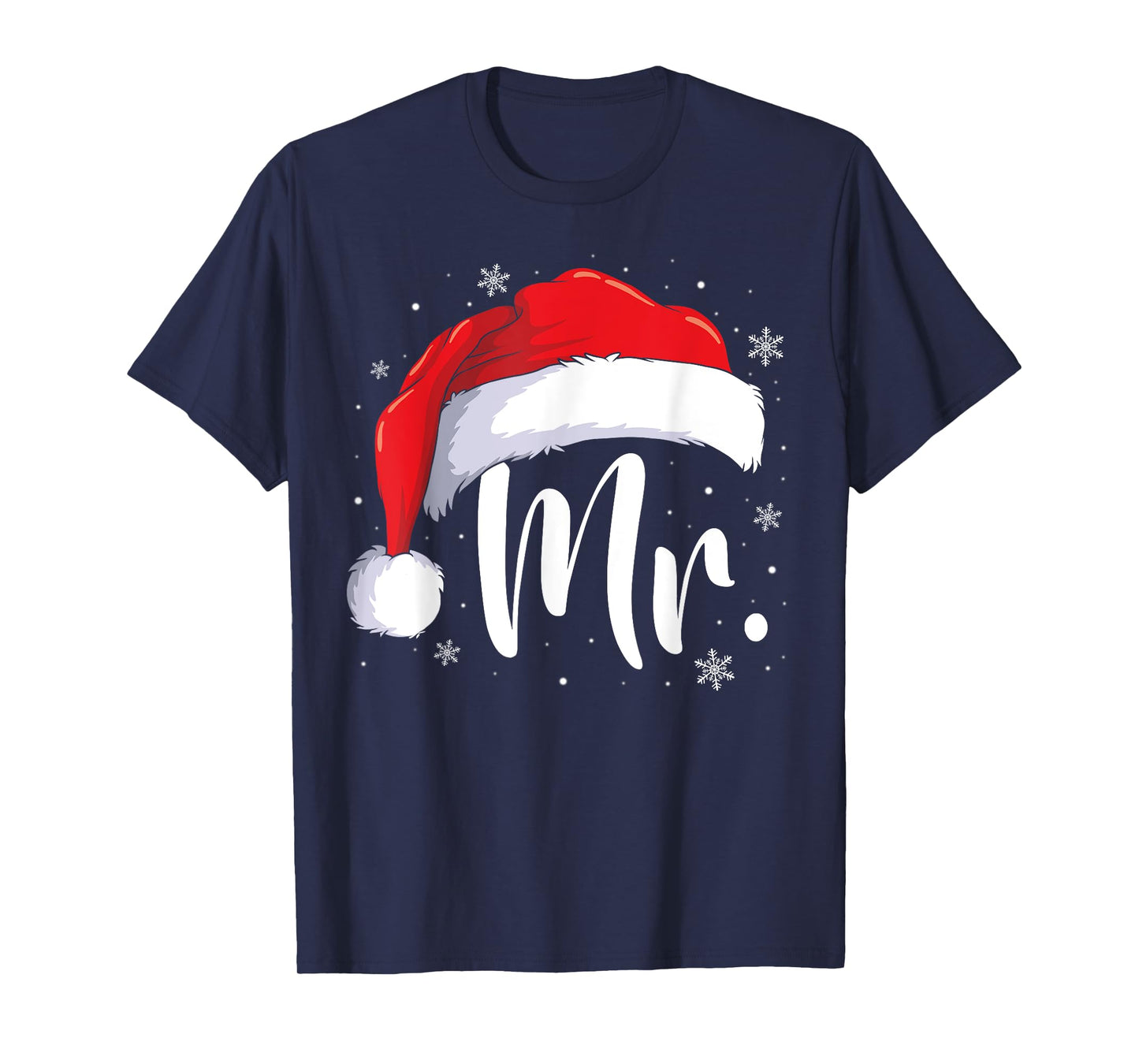Mr and Mrs Claus Couples Matching Christmas Pajamas Santa T-Shirt