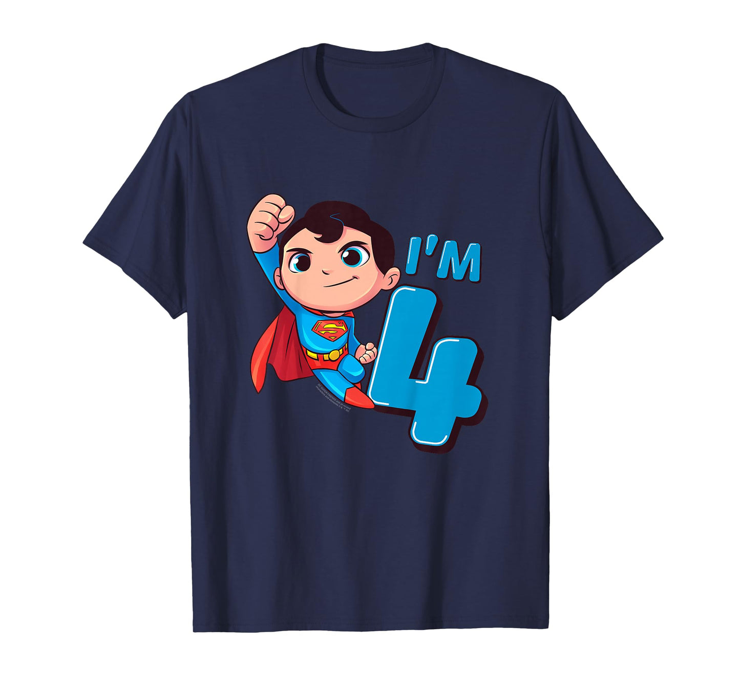 Kids Superman 4th Birthday Cute I'm 4 T-Shirt