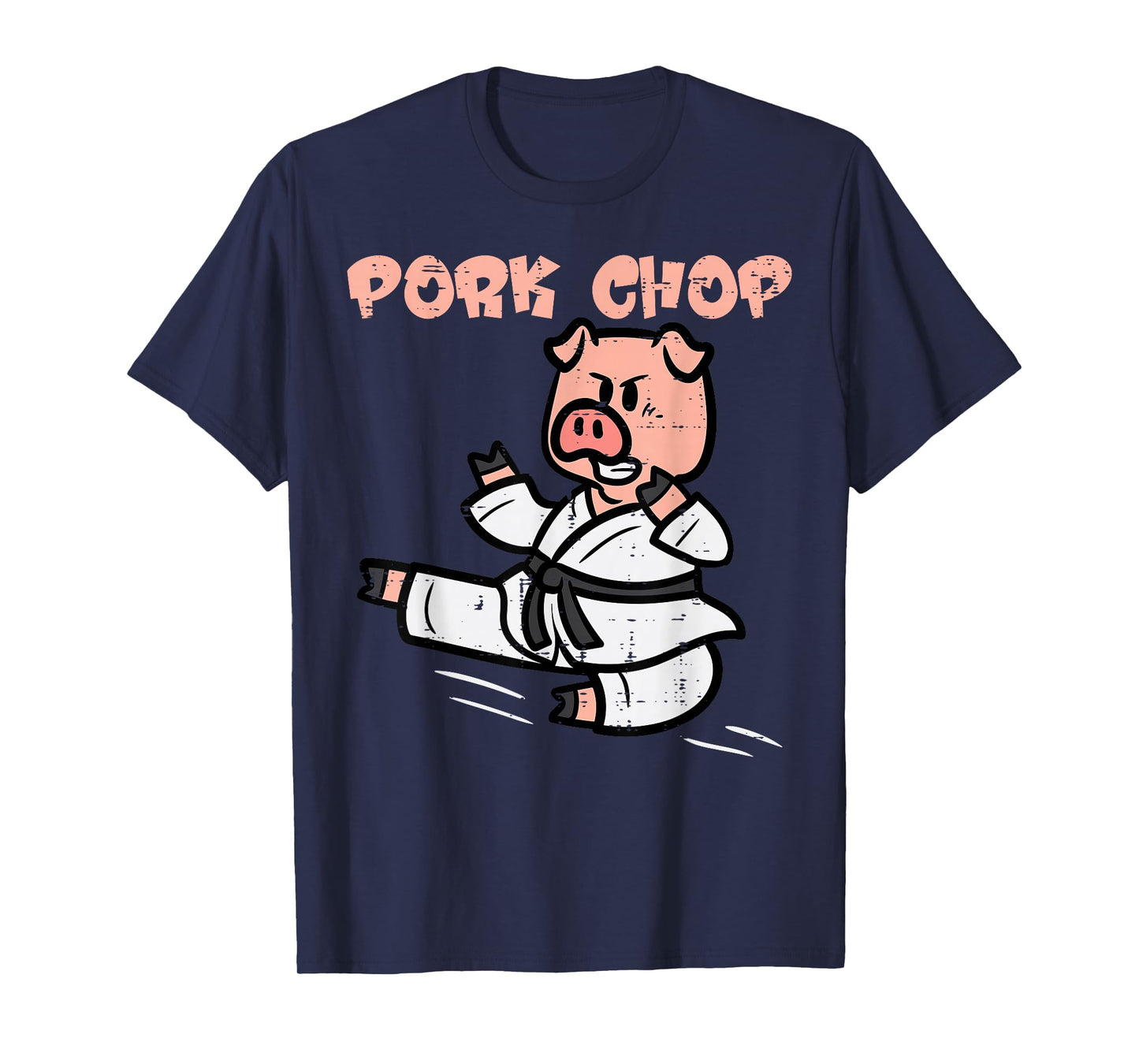 Pig Karate Pork Chop Funny Hog Swine Pun Men Boys Kids Women T-Shirt