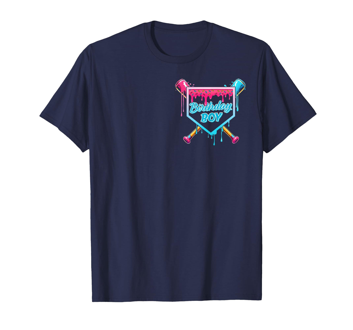 Baseball 6 Year Old Ice Cream Drip 6th Birthday Boy Number 6 T-Shirt