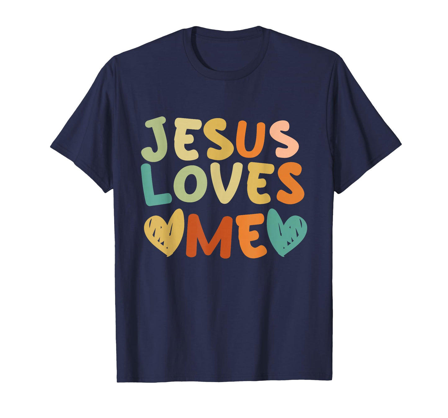 Groovy Jesus Loves Me Biblical Christian Church Retro T-Shirt