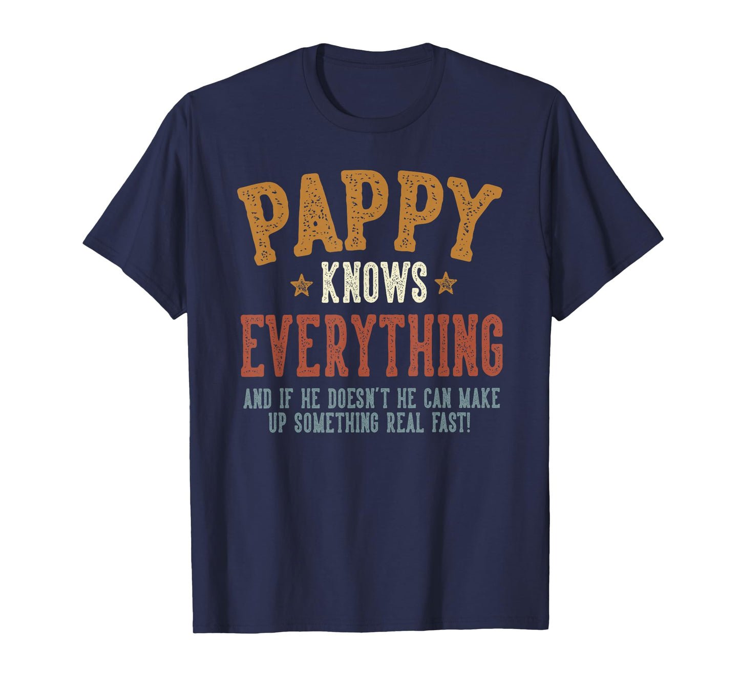 Pappy Knows Everything - Humorous Father's Day Pappy T-Shirt, Small, Black