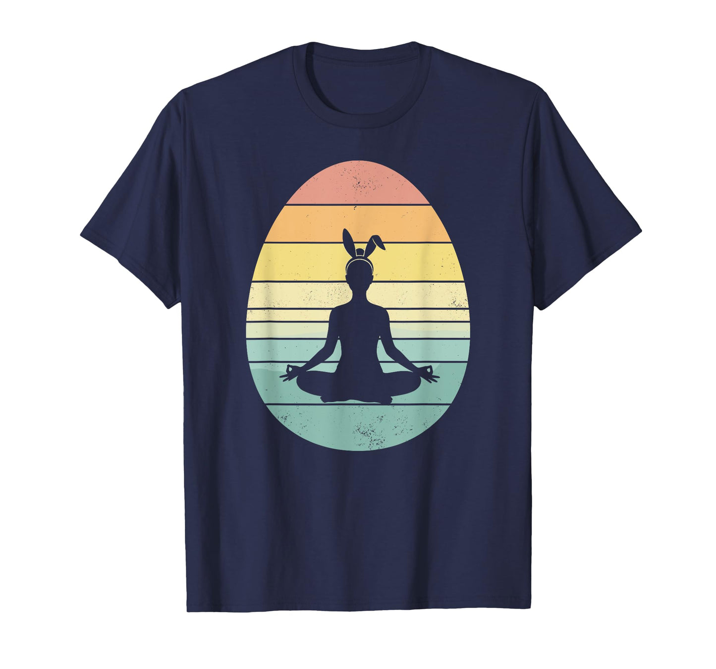 Retro Yoga Easter Egg Easter Day Mediation Womens Mens Kids T-Shirt