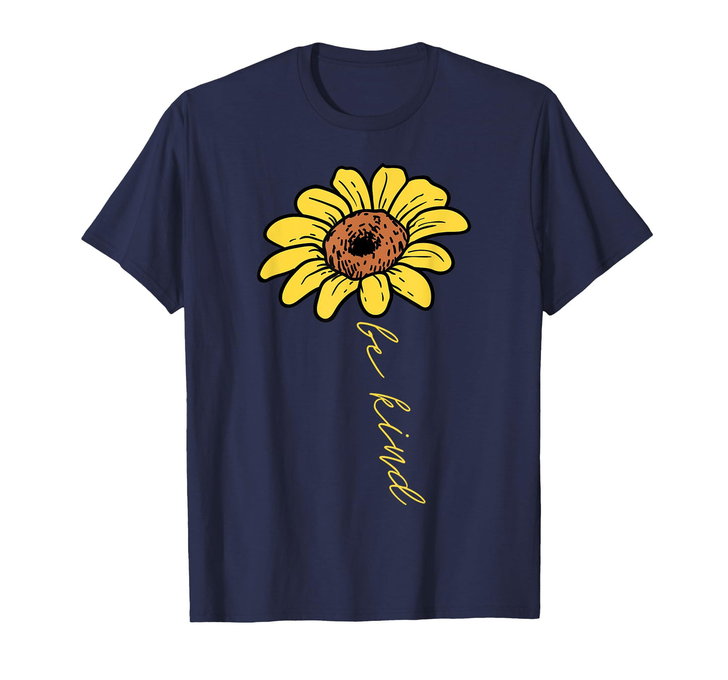 Sunflower Be Kind Retro Positivity Motivational Sayings Gift T-Shirt
