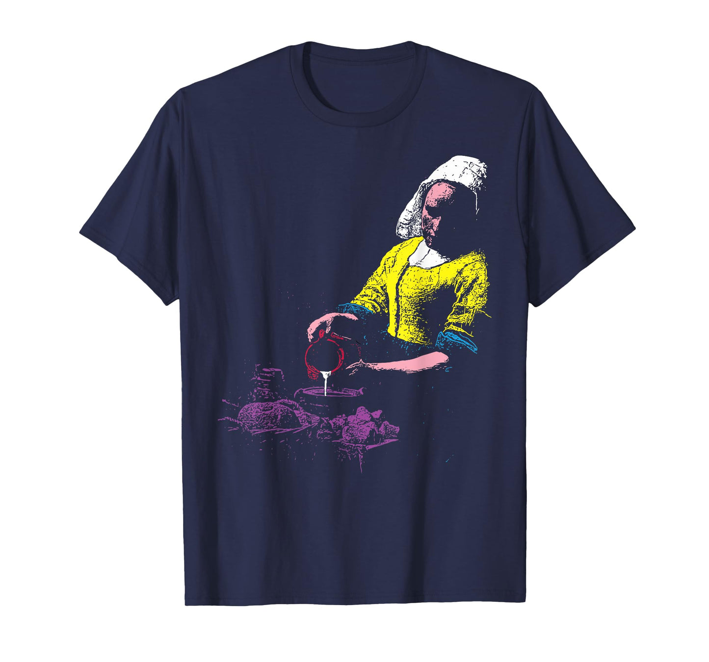 Vermeer The Milkmaid Pop Art 80s Pop Minimal Baroque Art T-Shirt