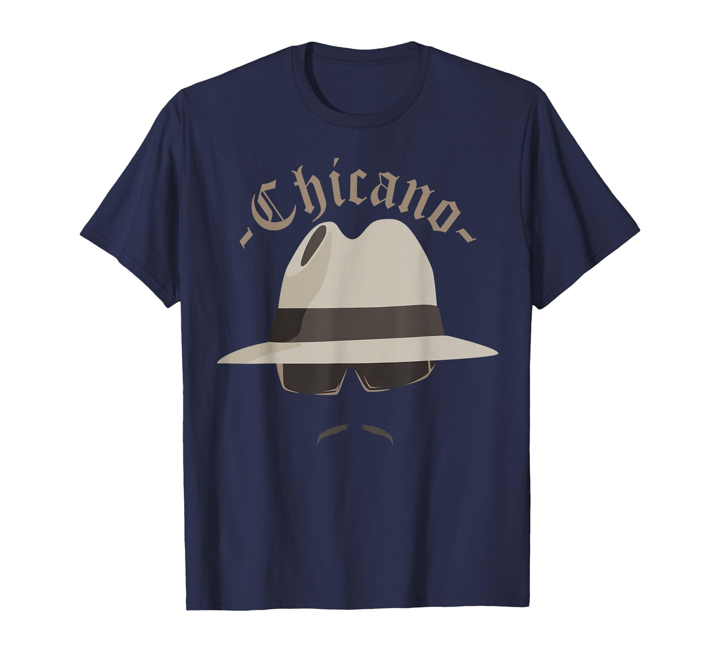 Lowrider Hat Chicano Moustache T-Shirt