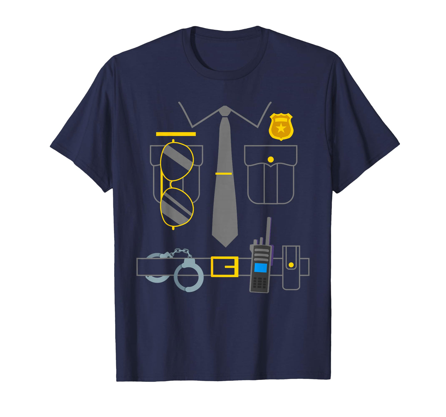 Policeman Costume Funny Police Officer Wearing Cops Kids T-Shirt