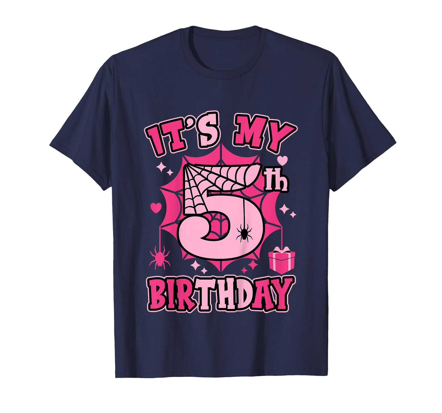 Kids It's My 5th Birthday Spider Girl Costume Party 5 Year Old T-Shirt