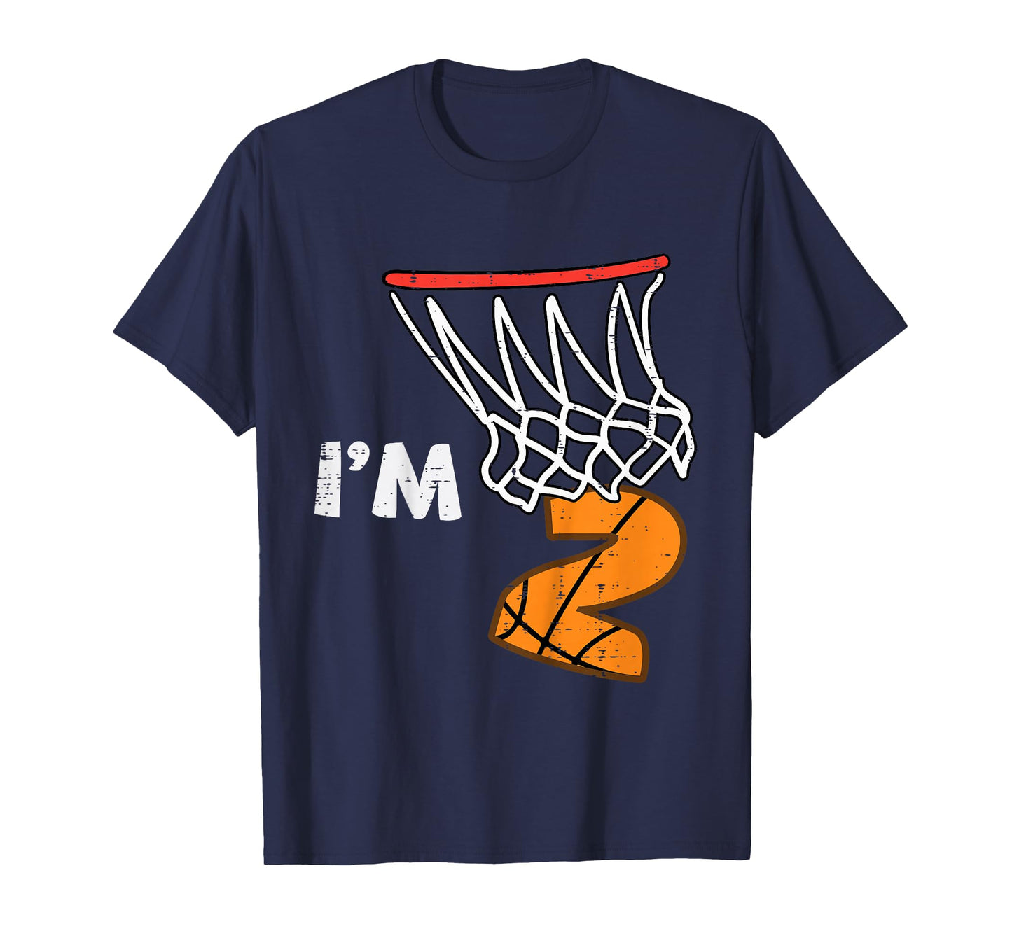 Kids 2nd Birthday Basketball Im 2 Two Year Old Bday Toddler Boys T-Shirt