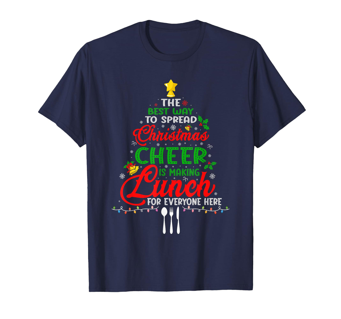 Lunch Lady Christmas XMas School Cafeteria Lunch Lady Tree T-Shirt