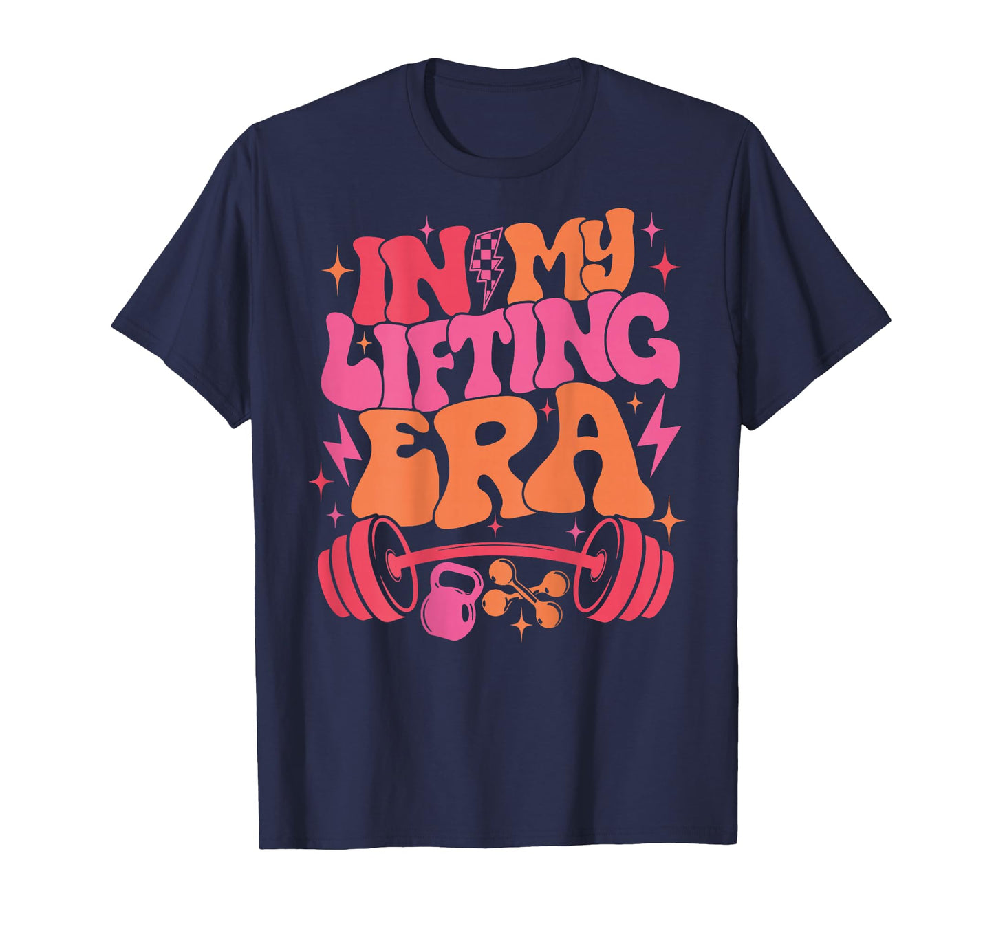 In My Lifting Era Groovy Gym Weight Personal Trainer On Back T-Shirt