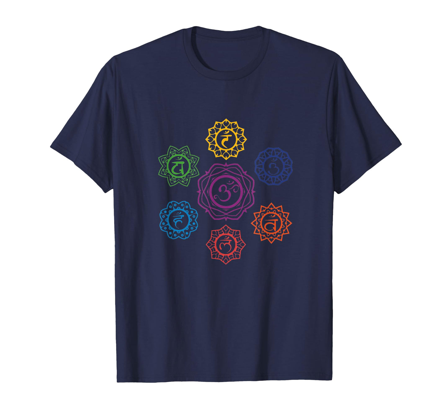 Chakras Yoga Sacred Geometry OM Namaste Kundalini Meditation T-Shirt