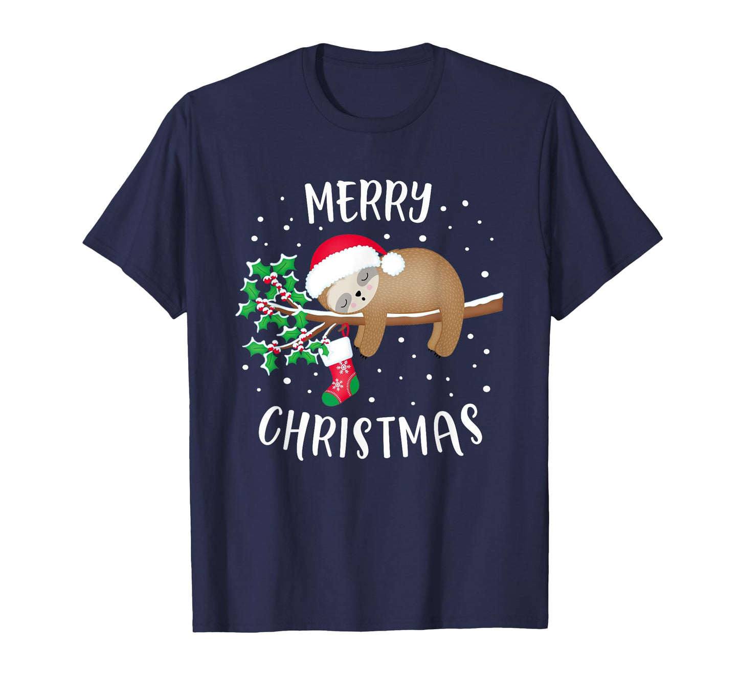 Merry Christmas Cute Sloth Xmas Outfit Matching Family T-Shirt