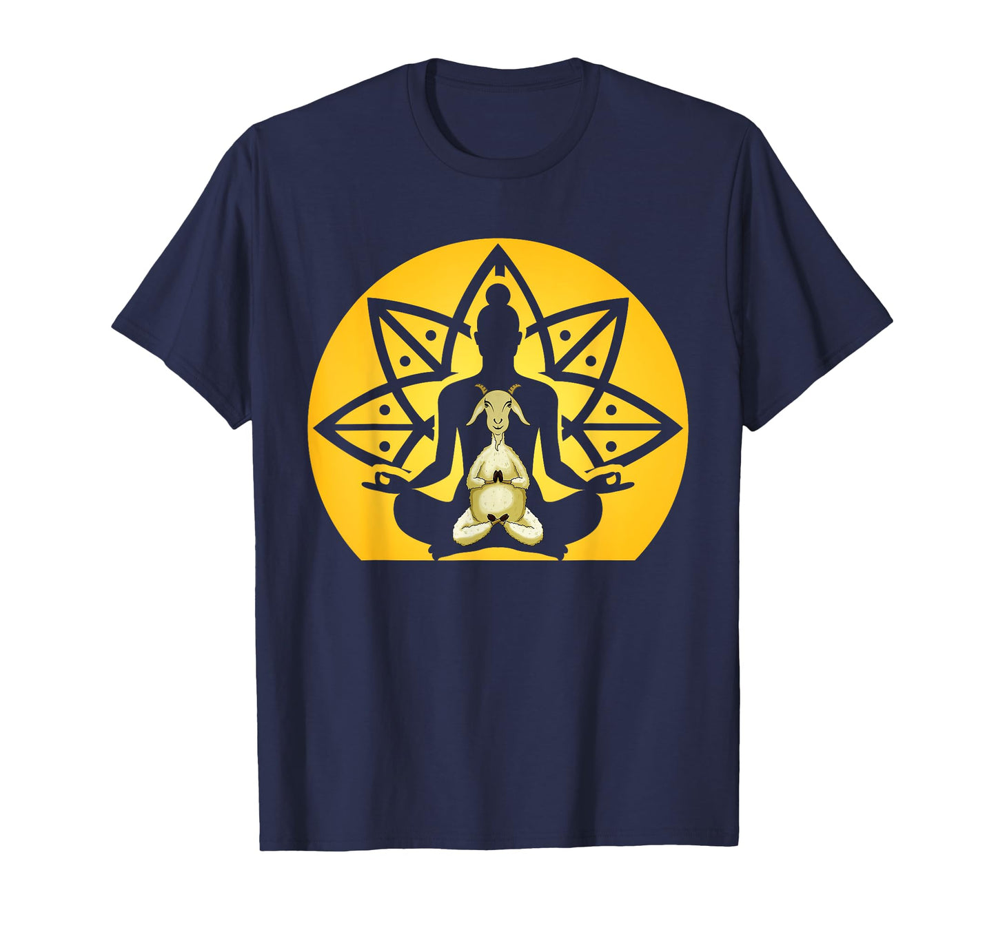 Spiritual Calm Goat Inside Buddha Meditating Yoga Yogi Pose T-Shirt