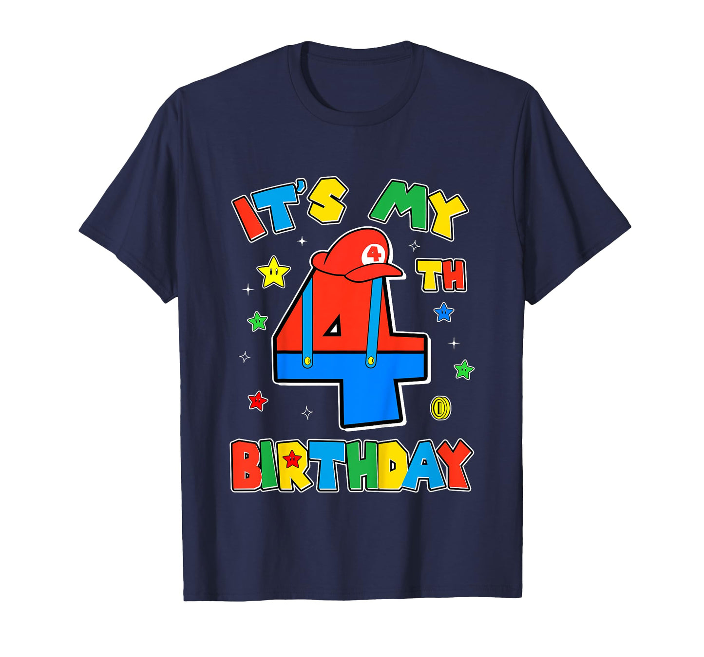 Kids 4th Birthday Boy Super Gamer Gaming Theme B-day Party Boys T-Shirt