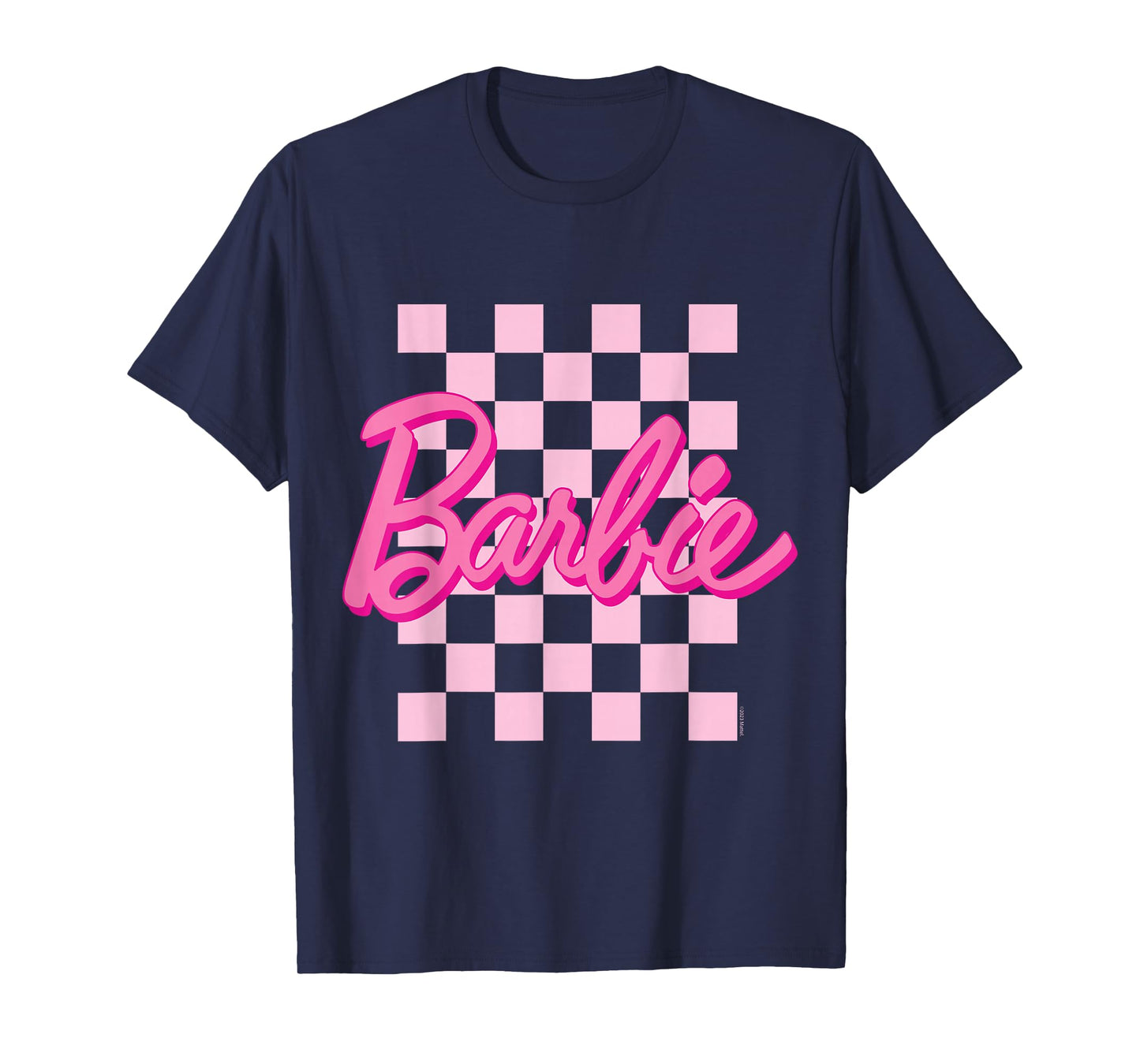 Barbie - Barbie Logo Checkered Background T-Shirt