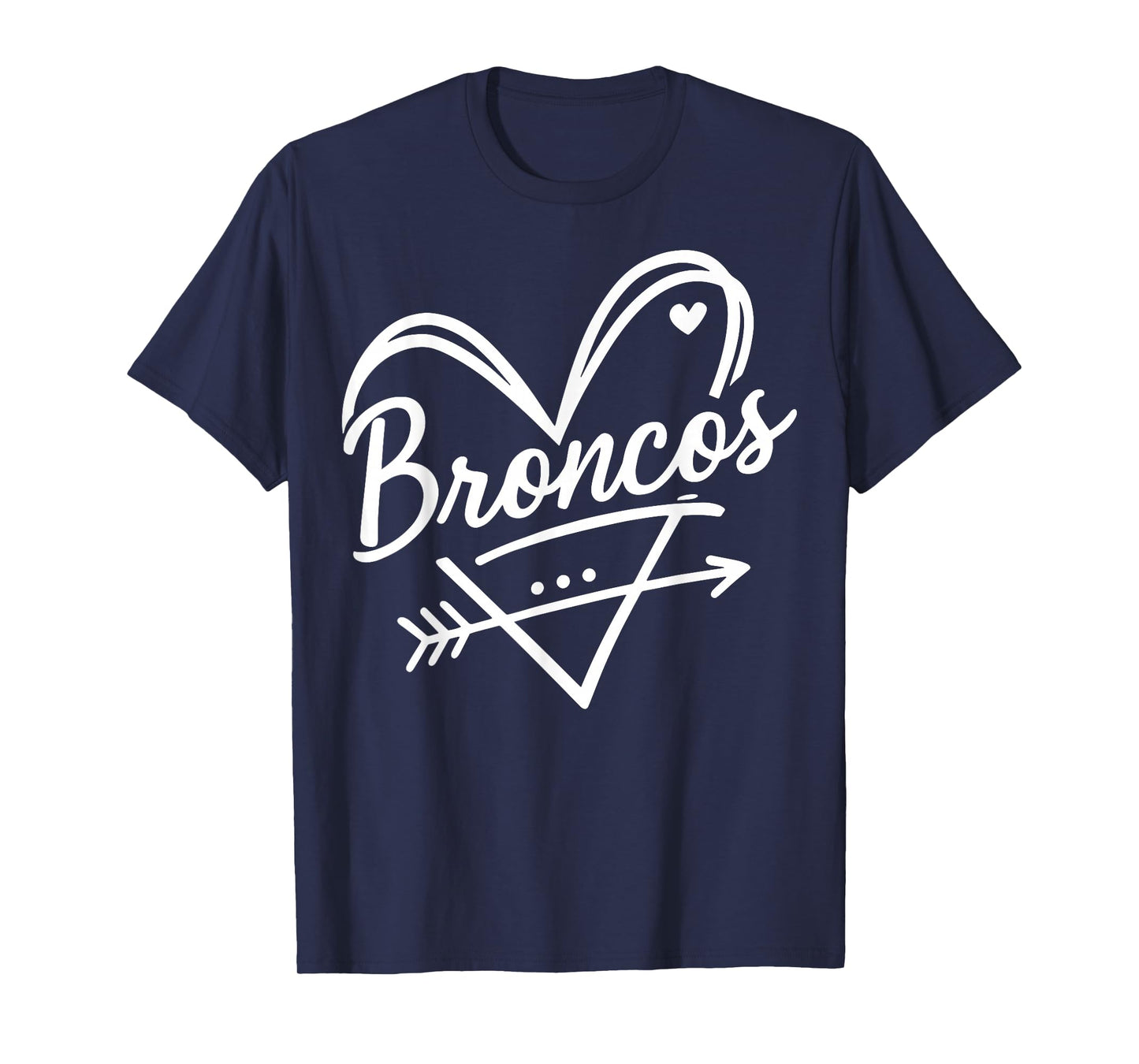 Vintage Broncos Heart Gift for Men Women Kid Boy Girl T-Shirt