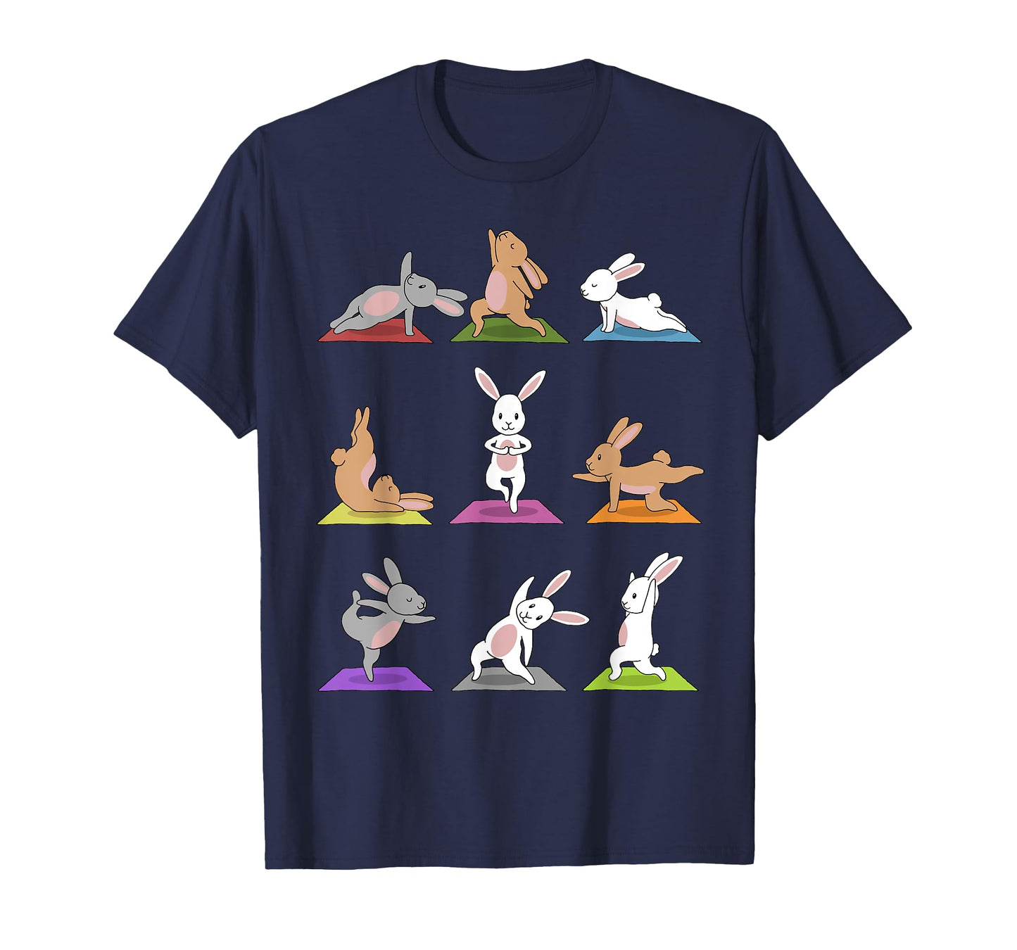 Bunny Yoga Funny Rabbits In Yoga Poses On Meditation Mats T-Shirt