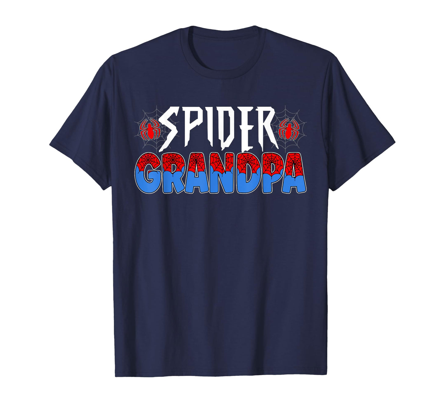 Funny Spider Web Grandpa Family Matching Birthday Boy T-Shirt