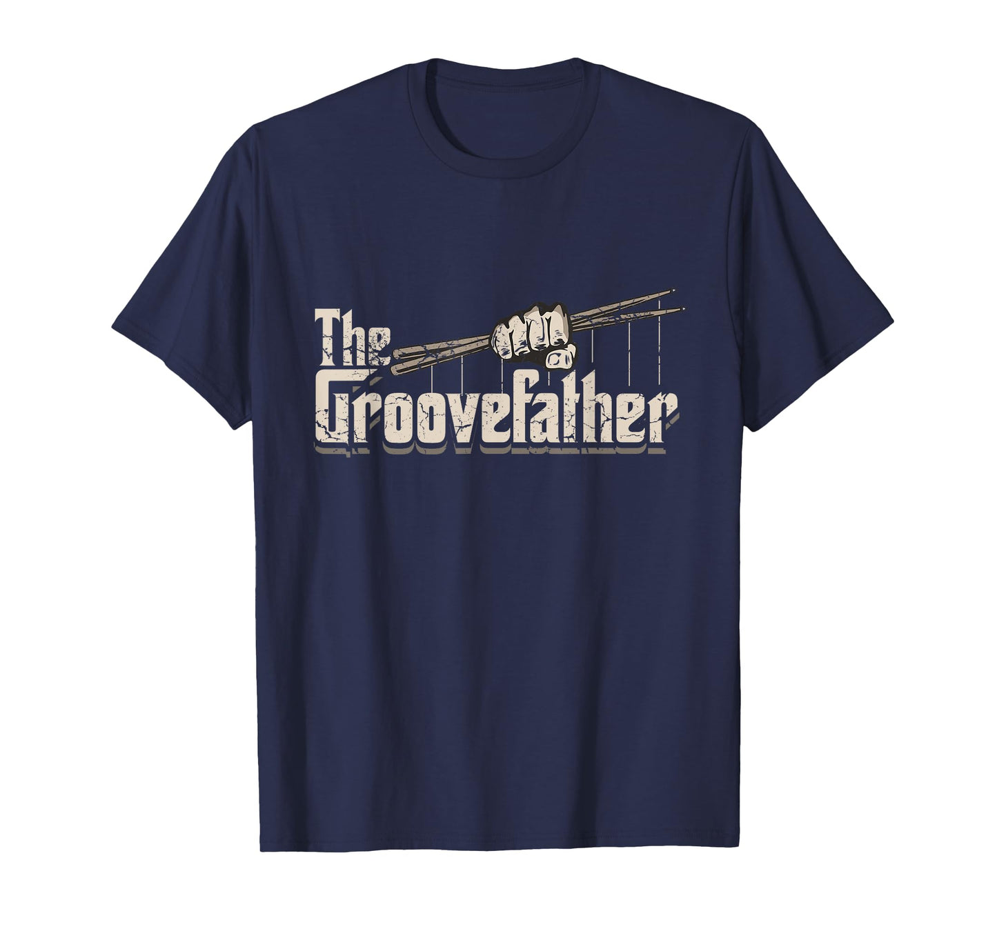 The Groovefather Vintage Drums Drumming Gifts Band Drummer T-Shirt