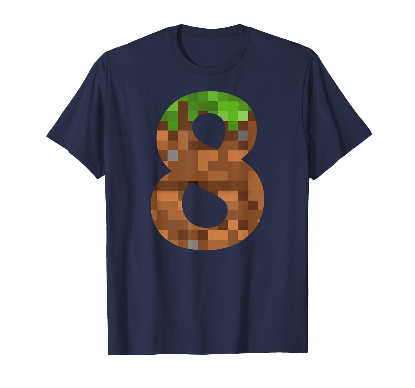 Pixel 8yr Birthday Number Eight 8 Year Old 8th Video Gamer T-Shirt