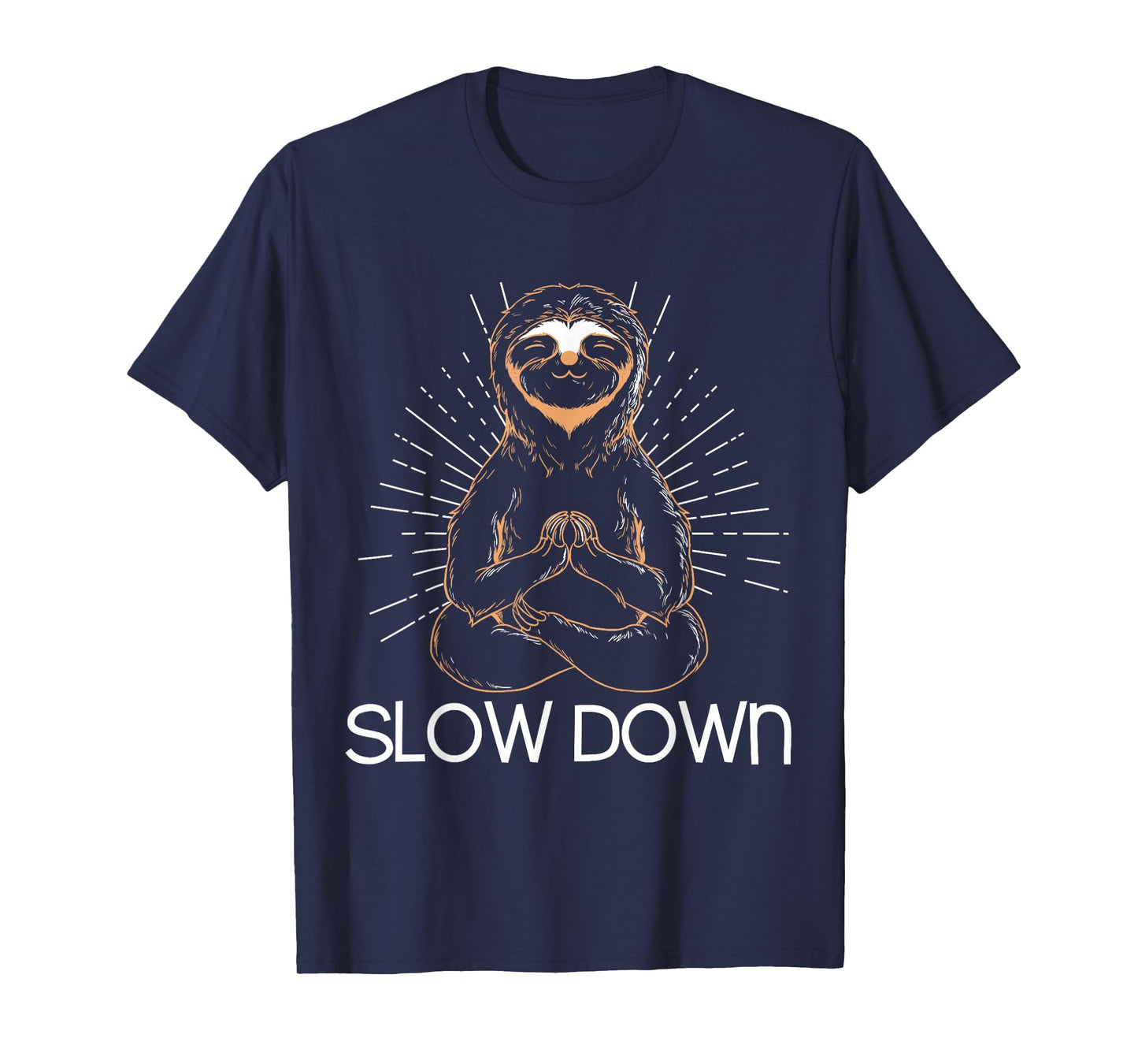 Meditating Sloth Slow Down Funny Yoga T-Shirt