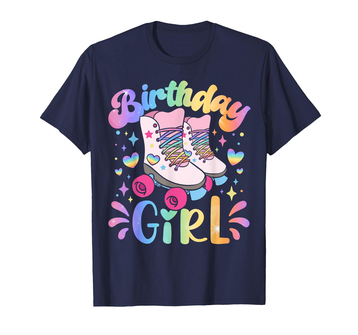 Birthday Girl Rolling Skates Roller Skater Party Kids Girls T-Shirt