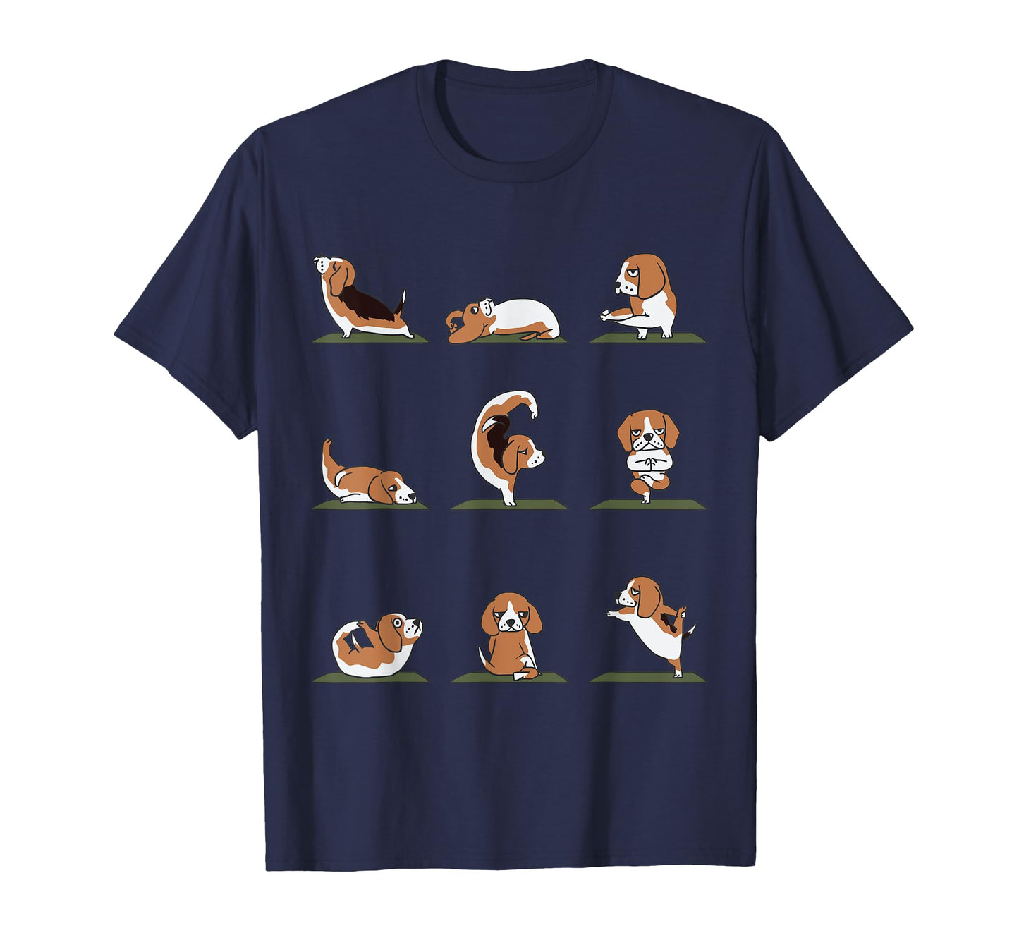Beagle Yoga Asana Pose and Meditation T-Shirt by Huebucket T-Shirt