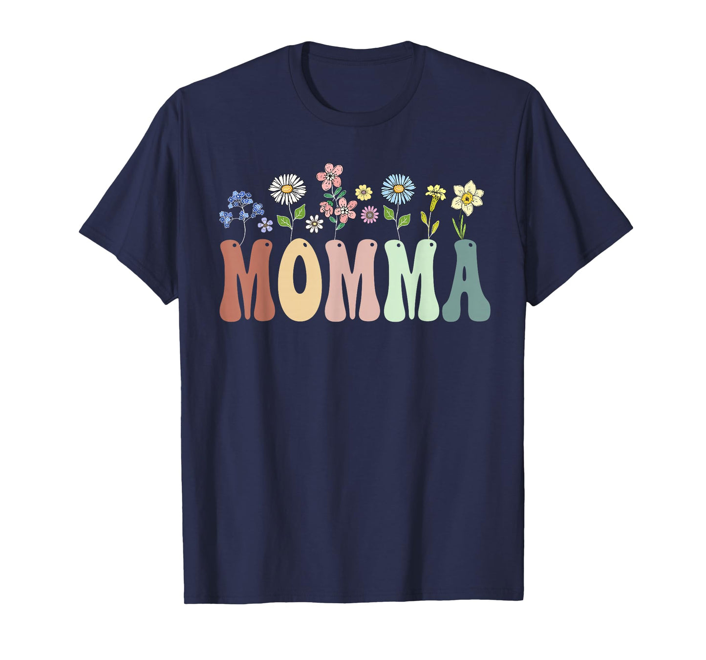 Momma Gifts Women Wildflower Floral Design Momma T-Shirt