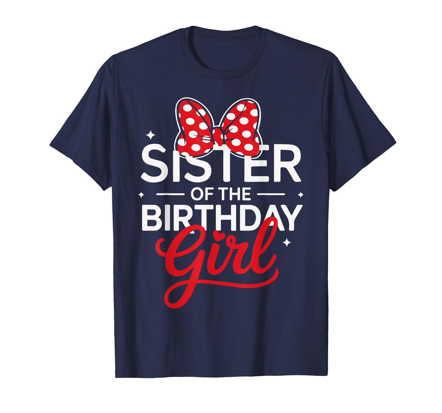 Sister Of The Birthday Girl Cute Pink Family Matching Bow T-Shirt