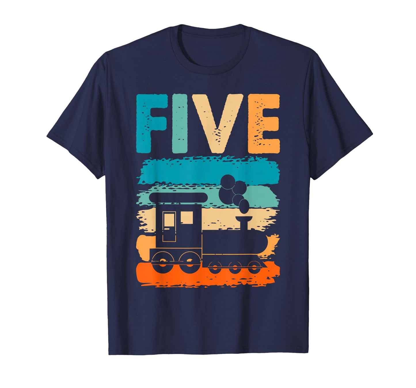 5th Train Birthday 5 Year Old 5yr Boys Girls Birthday Train T-Shirt