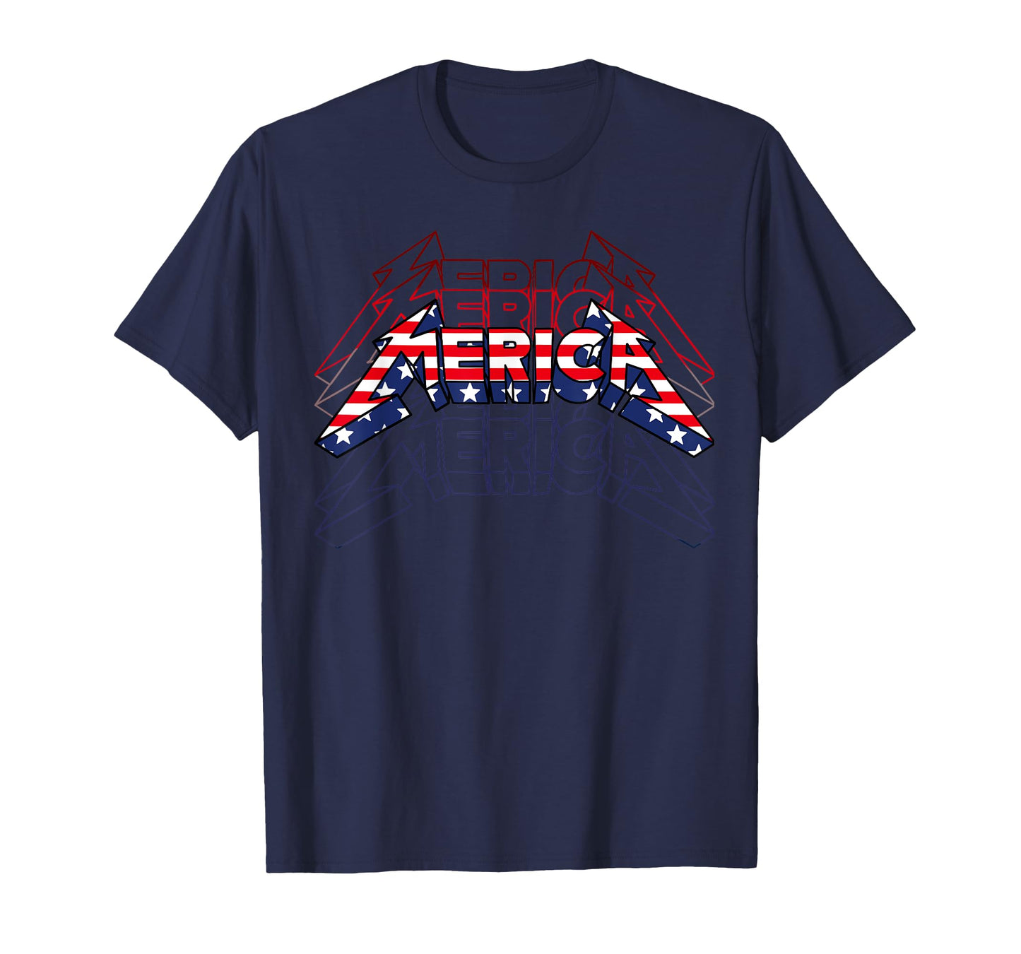 Merica Rock Sign 4th of July Vintage American Flag Funny USA T-Shirt for Women Kids Men