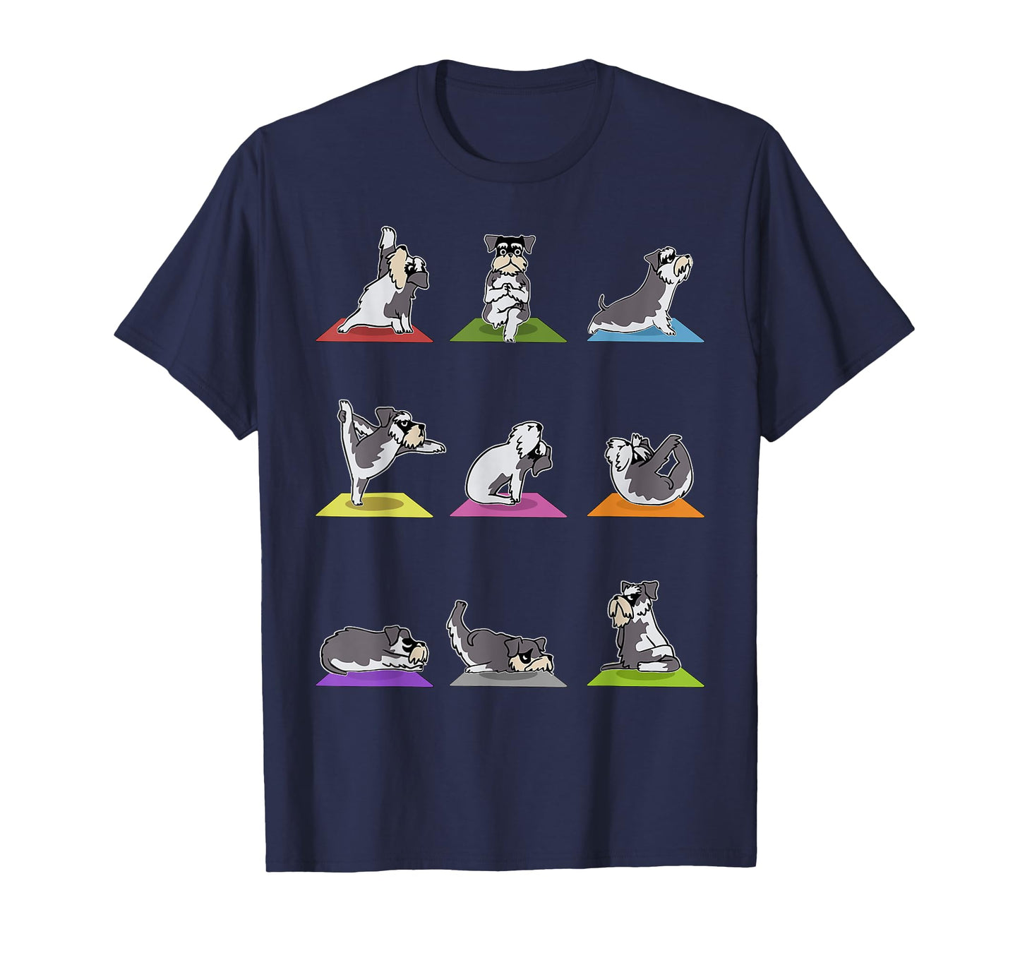 Funny Miniature Schnauzer Dogs Yoga Poses Meditation Lovers T-Shirt