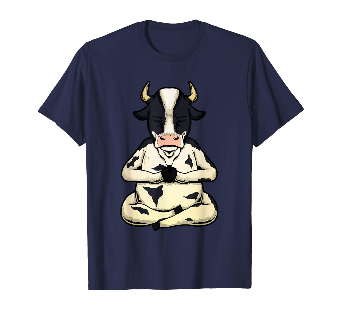 Cow Yoga Meditating Calf Yogi Bull Sitting Yoga Pose Namaste T-Shirt