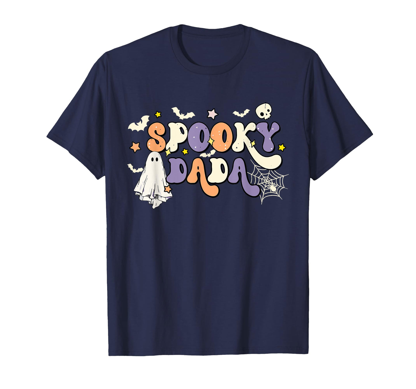 Spooky Dada Cute Ghost Halloween Dad Family Spooky Season T-Shirt