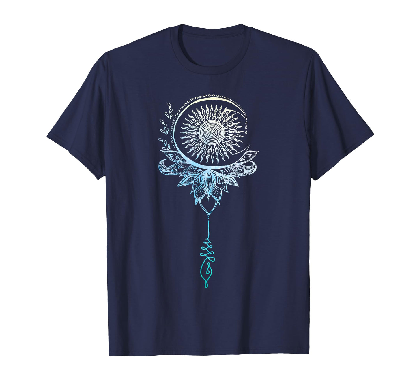 Tattoo Style Bohemian Sun Moon Drawing Boho Unalome Shirt T-Shirt