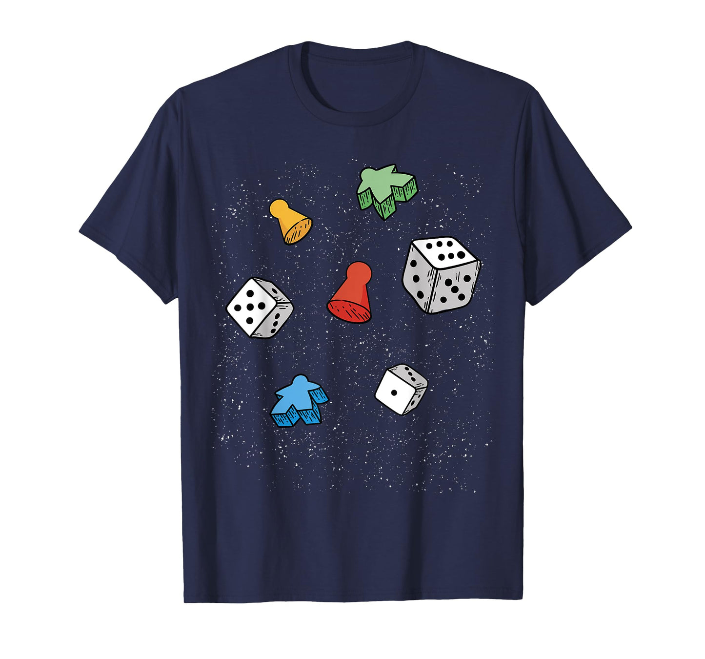 Cool Board Game Pieces on Stars, Dice, Meeple, Pawn Costume T-Shirt