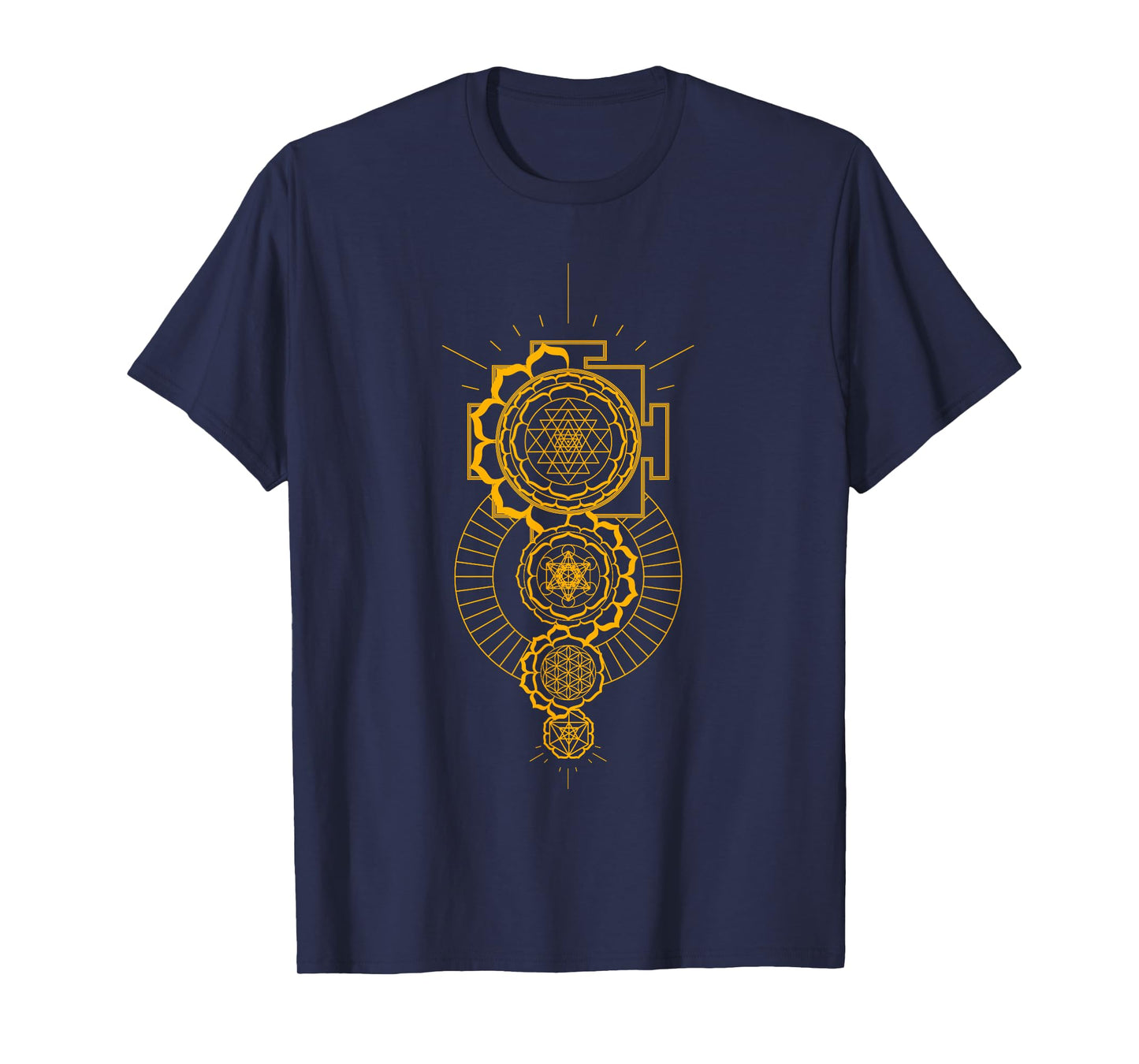 Sri Yantra Sacred Geometry Tattoo Design Mandala and Merkaba T-Shirt