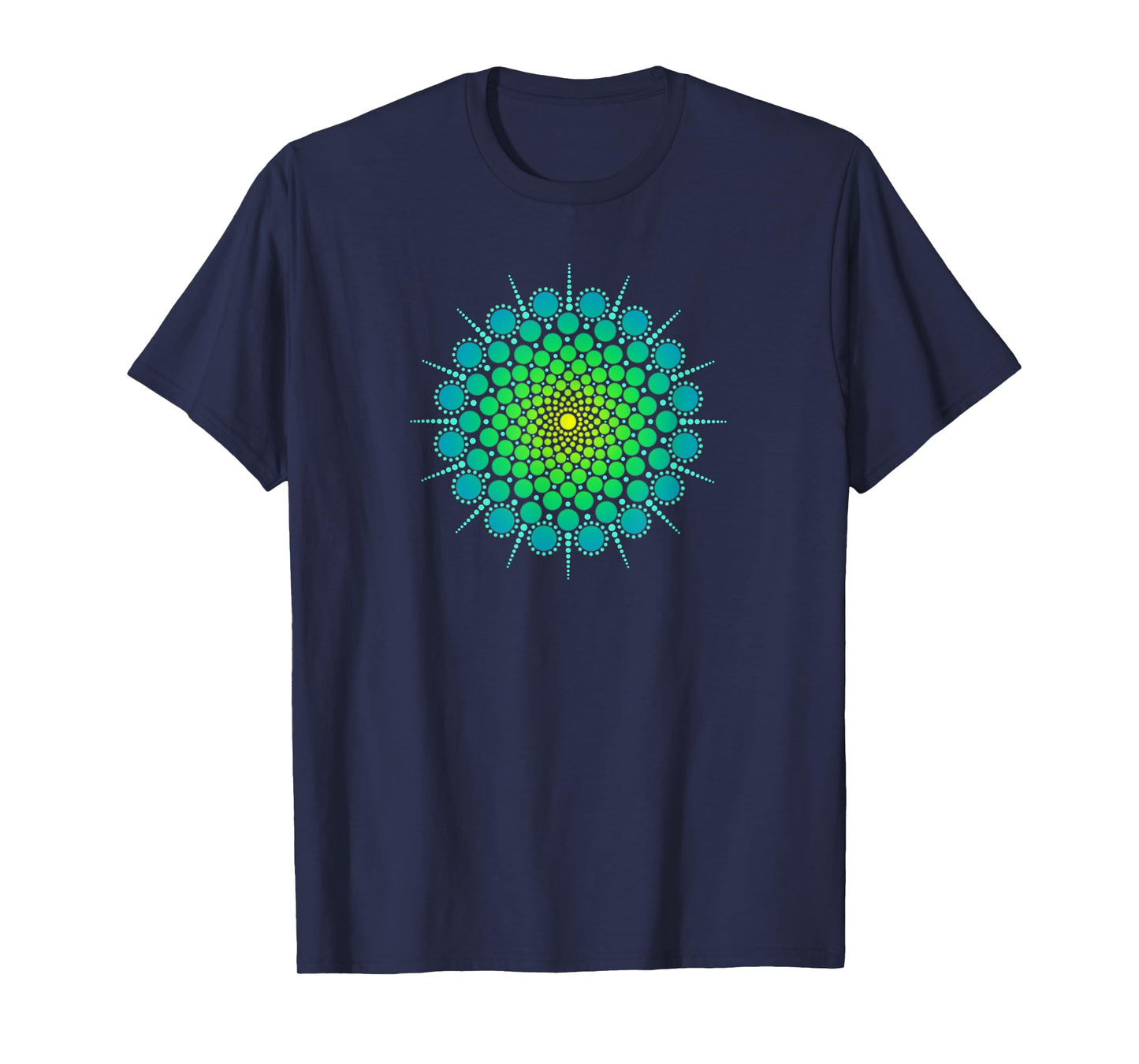 Zen Yoga Meditation Mehndi Dot Mandala Turquoise Blue Green T-Shirt