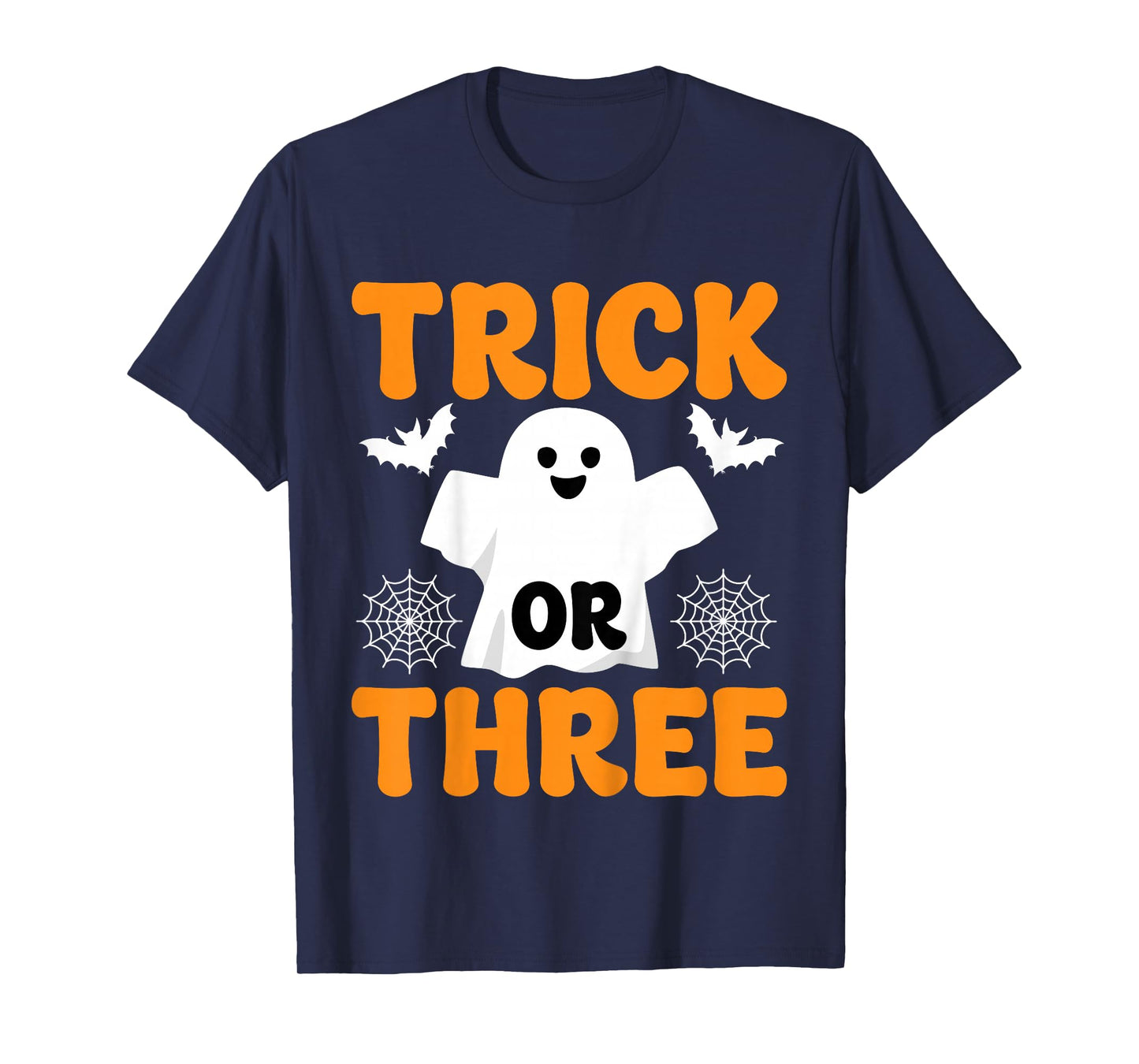 Kids Trick or Three Halloween Spooky Ghost Kids 3rd Birthday T-Shirt
