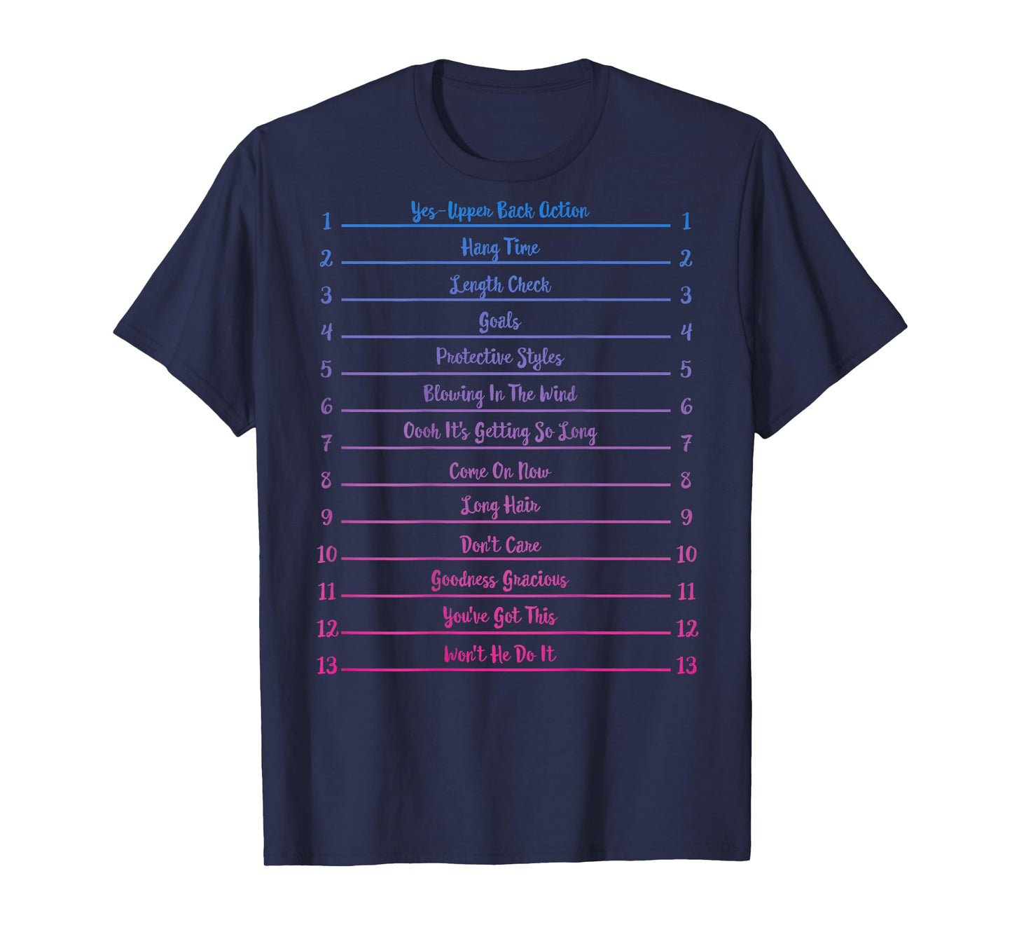 Long Natural Hair Tracking, Funny Length Check Hair T-Shirt